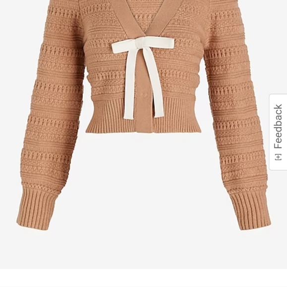 Textured V-Neck Bow Cardigan Size XL - Picture 5 of 12